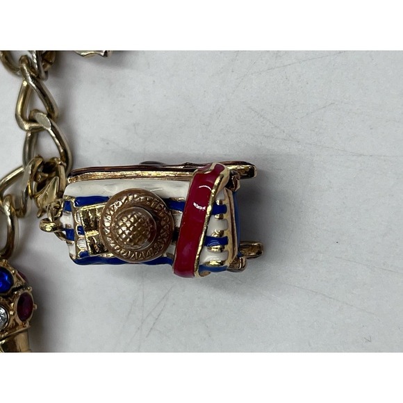 Monet Vintage Signed Gold‎ Tone Summertime Sweets Charms Bracelet - Picture 6 of 13